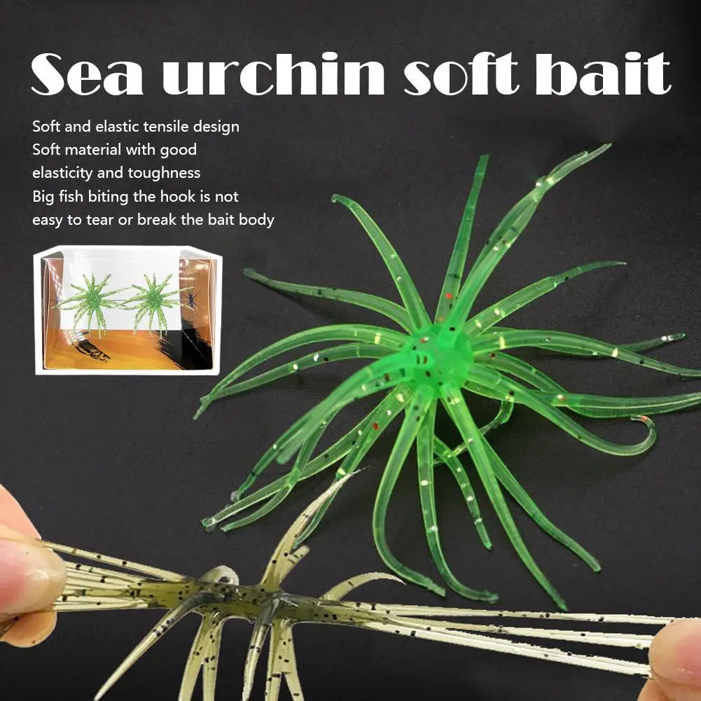 Floating Sea Urchin Soft Bait TPR Spiky Ball Lure for Bass Perch Pike Drop Shot Fishing Lure for Freshwater Saltwater