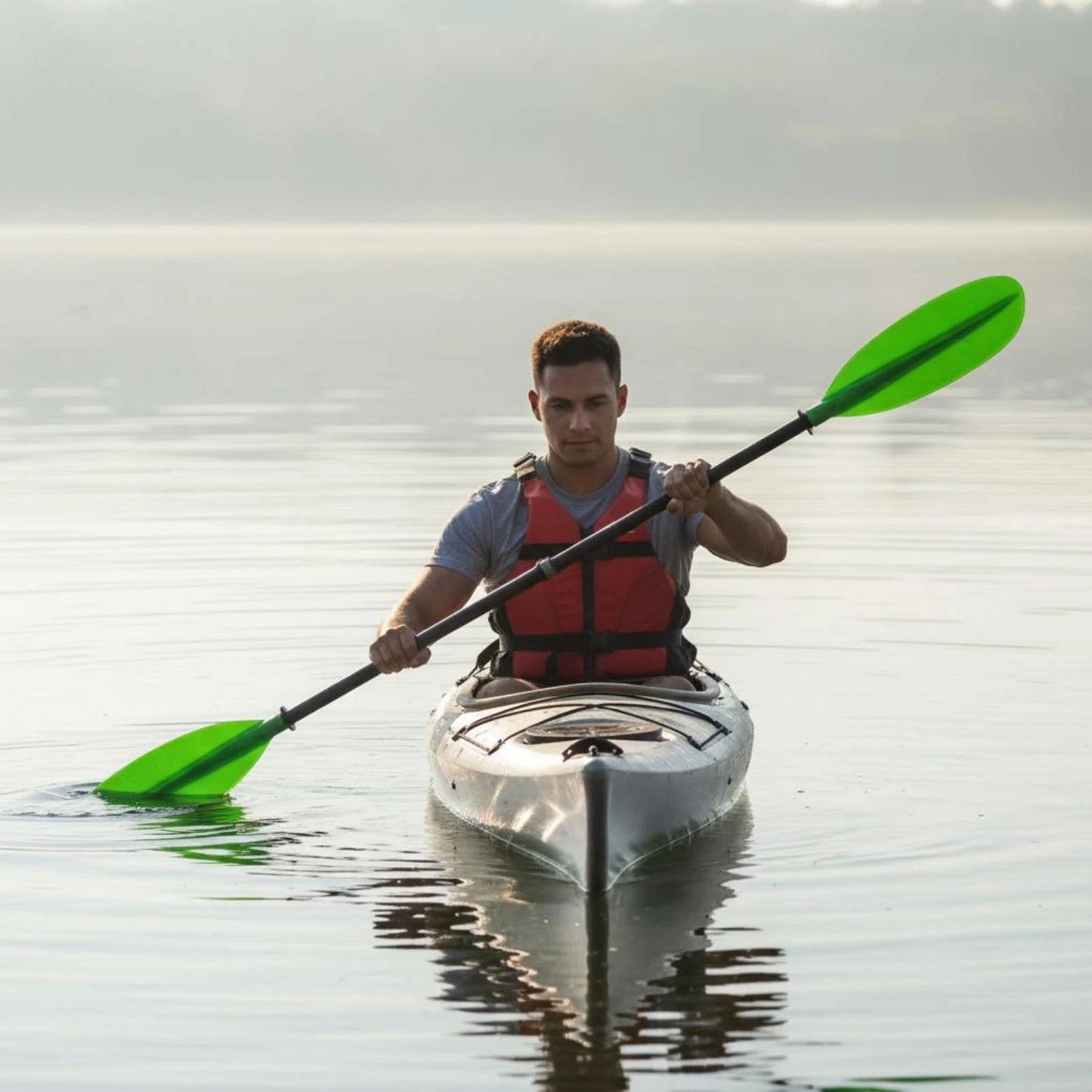 Two-Piece Kayak Paddle High-Strength Adjustable Kayak Paddle Water Sports Gear Corrosion-Resistant Detachable for Kayaking