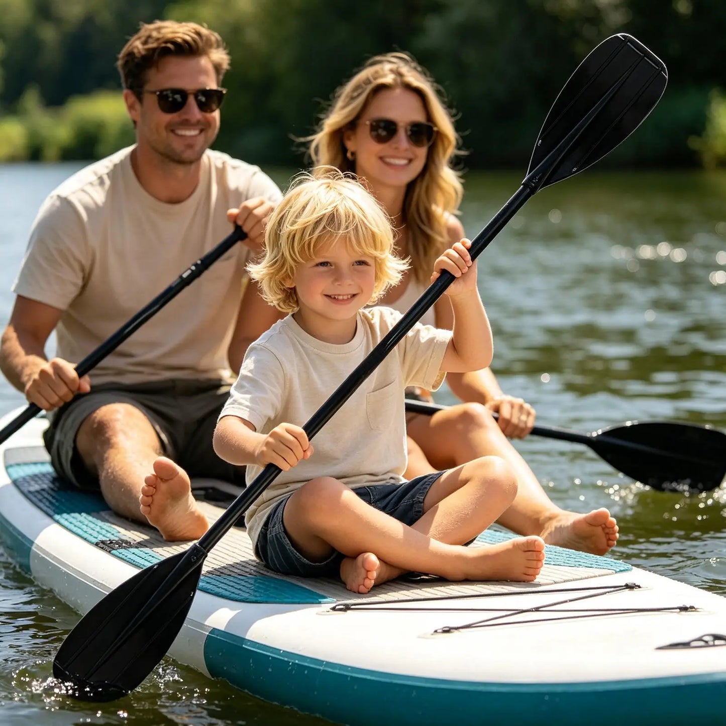 Kayak Paddle Carbon Fiber 2 Section Lightweight Double-head Carbon Fiber Tool Kayak Fishing Paddle For Kids Rowing Touring Lake