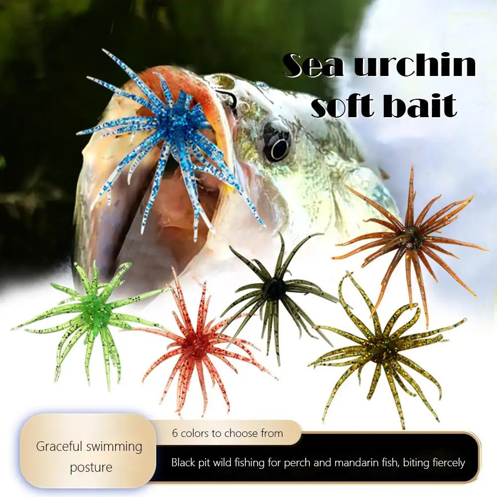 Floating Sea Urchin Soft Bait TPR Spiky Ball Lure for Bass Perch Pike Drop Shot Fishing Lure for Freshwater Saltwater