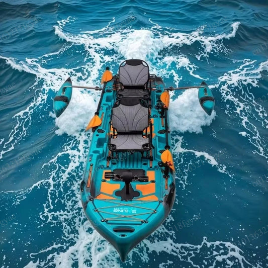 2 Person 3 Modular Waterproof Paddle Drive Kayak For Fishing And Outdoor Sports, Premium Rowing Vessel For Surfing And Touring