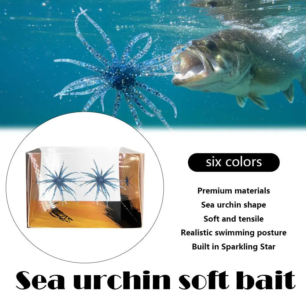 Floating Sea Urchin Soft Bait TPR Spiky Ball Lure for Bass Perch Pike Drop Shot Fishing Lure for Freshwater Saltwater