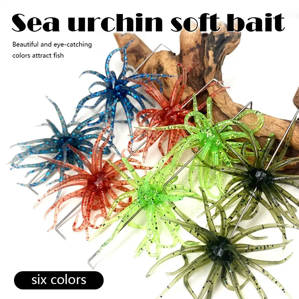 Floating Sea Urchin Soft Bait TPR Spiky Ball Lure for Bass Perch Pike Drop Shot Fishing Lure for Freshwater Saltwater