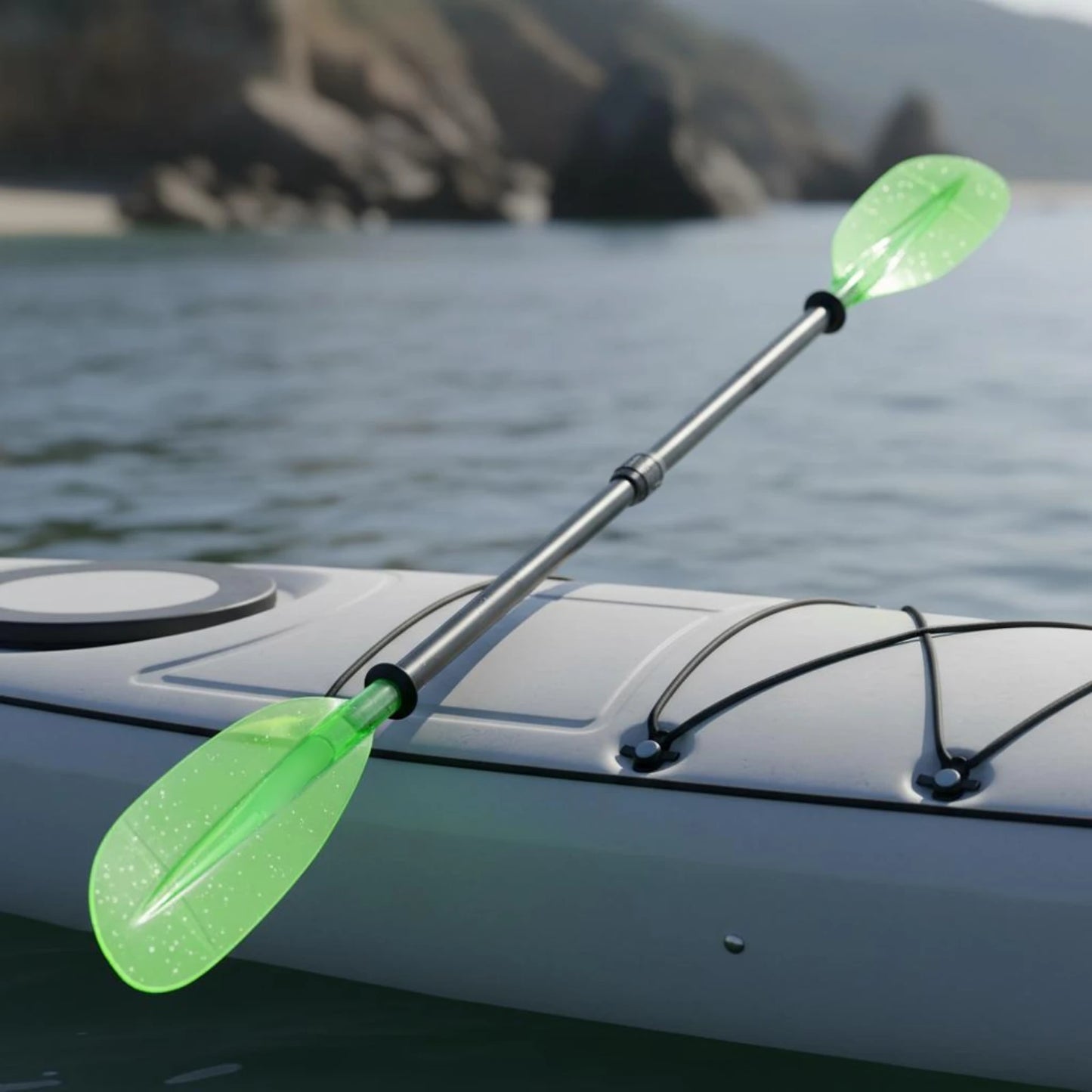 Two-Piece Kayak Paddle High-Strength Adjustable Kayak Paddle Water Sports Gear Corrosion-Resistant Detachable for Kayaking