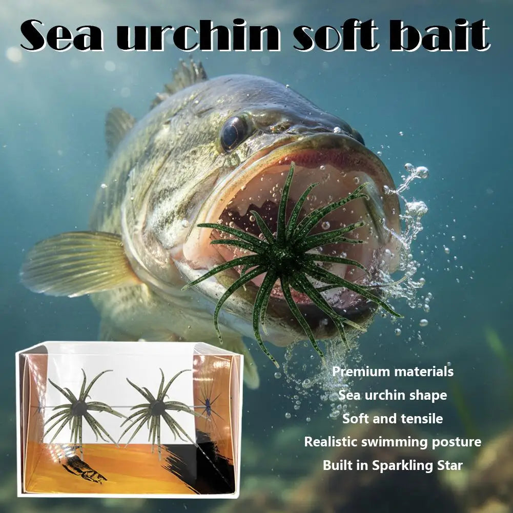 Floating Sea Urchin Soft Bait TPR Spiky Ball Lure for Bass Perch Pike Drop Shot Fishing Lure for Freshwater Saltwater
