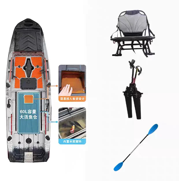 Fishing Kayak Segmented Spliced Angling Boat 2025 New Multi-section Spliced Layak Boat for Bass Mandarin Fish